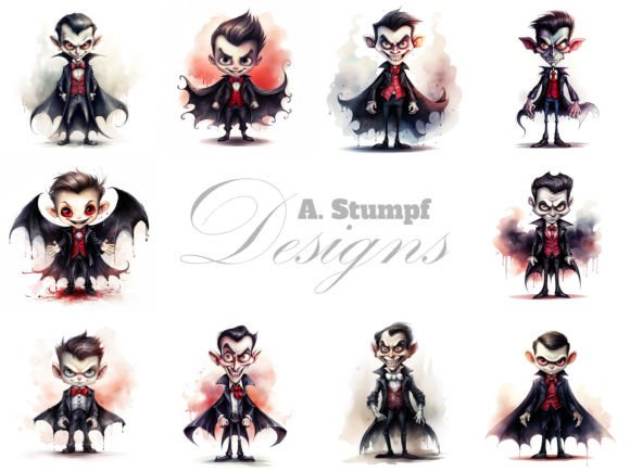 Download Funny Vampire Clipart Halloween Art Set - Vampire clipart Collection