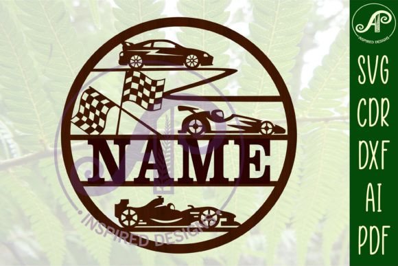 Download Racing Cars Name Sign SVG Cut File - Cars Collection