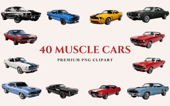 Download 40 Muscle Cars Premium PNG Clipart - Cars Collection