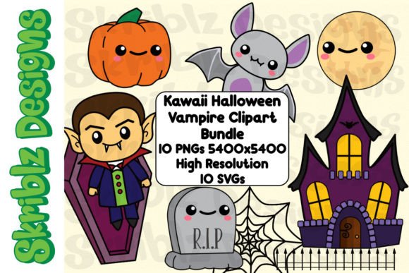 Download Kawaii Halloween Vampire Clipart Bundle - Premium Resources