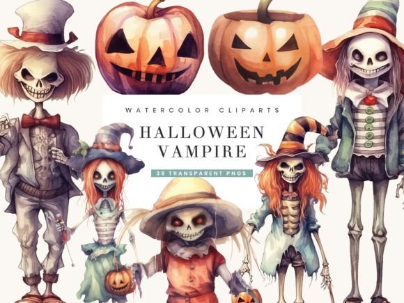 Download Watercolor Halloween Vampire Clipart - Premium Resources